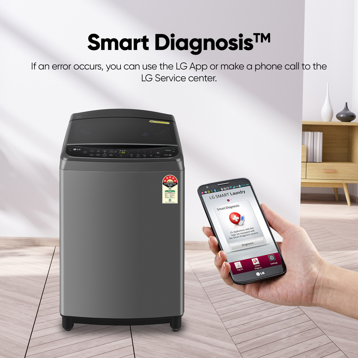 Image of LG 10 kg with Wi-Fi Enabled,AI Direct Drive Technology Fully Automatic Top Load Washing Machine Grey