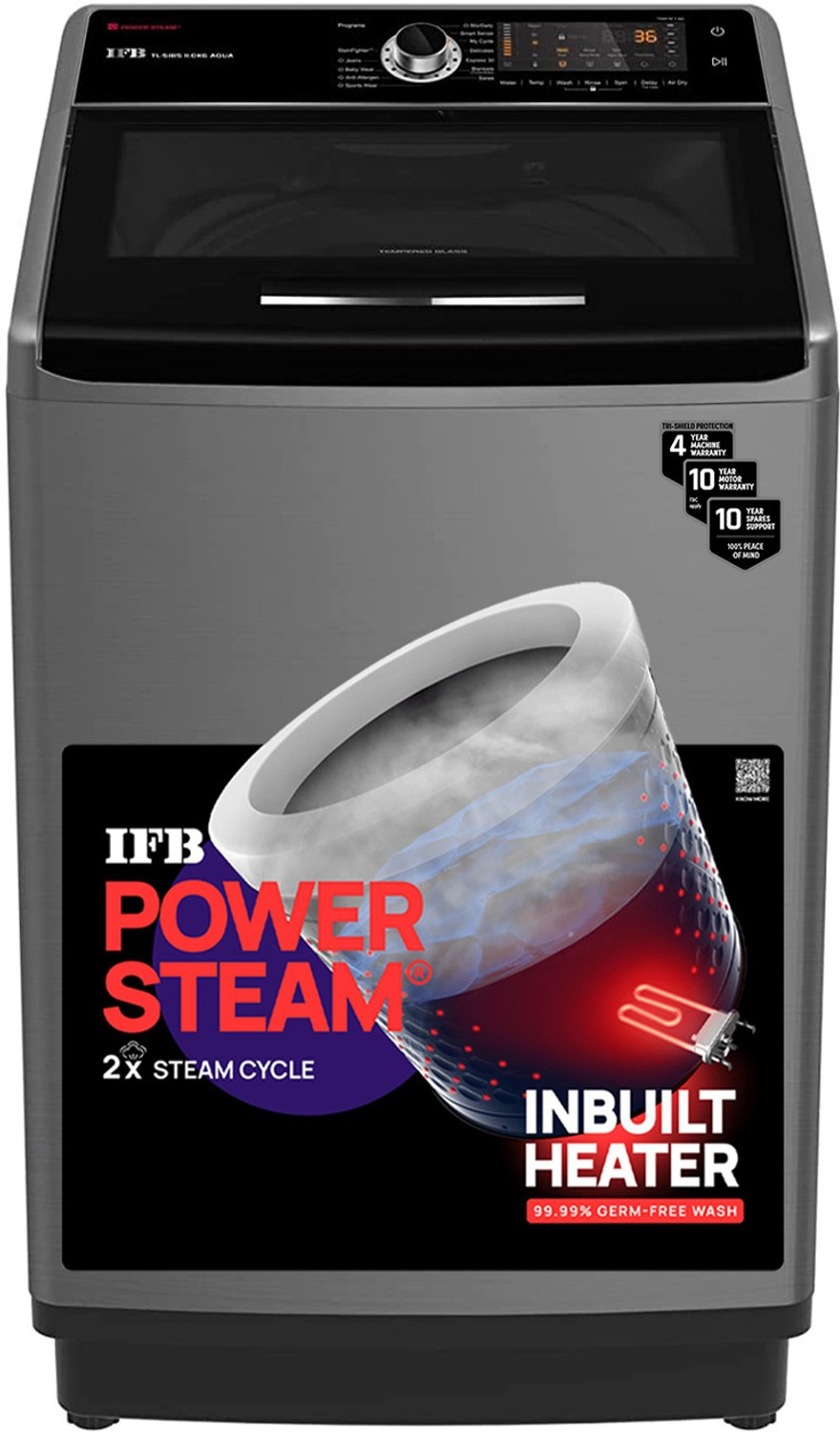 Image of IFB 11 kg Power Dual Steam, Fully Automatic Top Load Washing Machine with In-built Heater Grey
