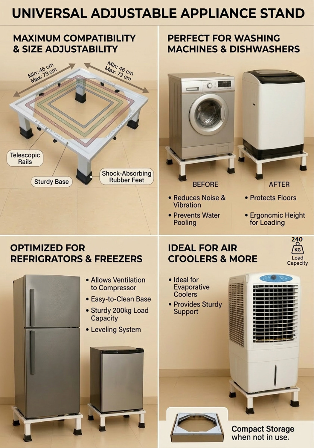 Image of ReFixLy Washing Machine, Refrigerator, Water Cooler, Air Cooler Material Iron