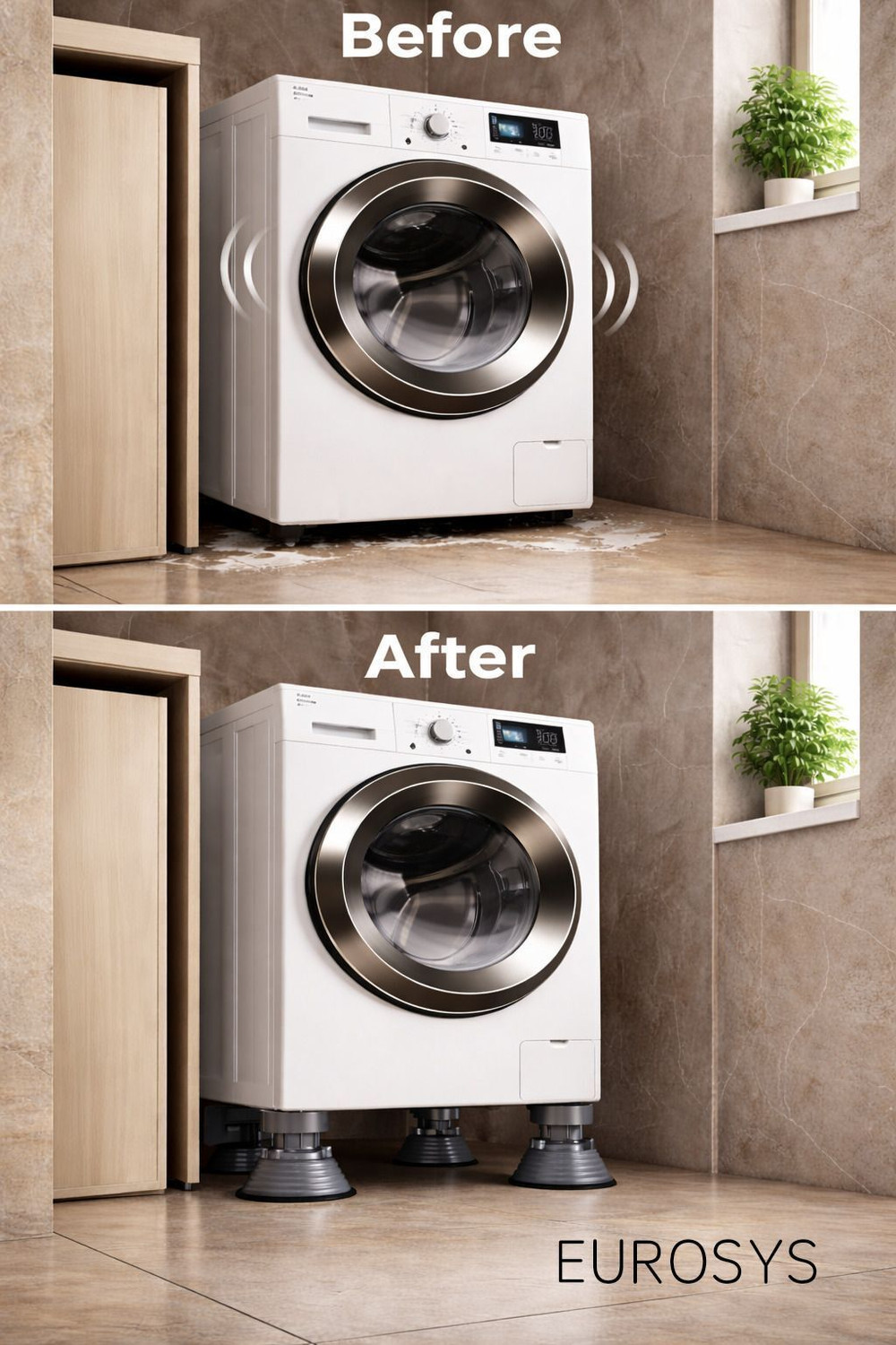 Image of EUROSYS Washing Machine, Refrigerator, Air Cooler, Water Cooler Material Plastic, Rubber (12 cm x 8 cm)