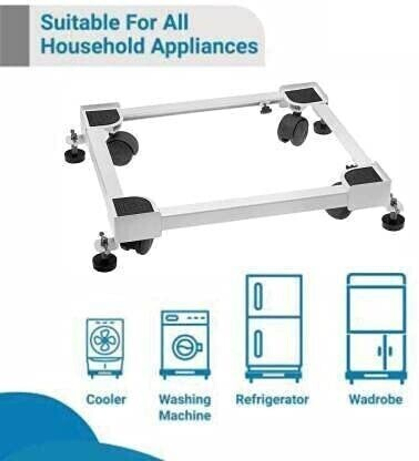 Image of Shop4Ever Washing Machine, Refrigerator, Air Cooler Material Iron