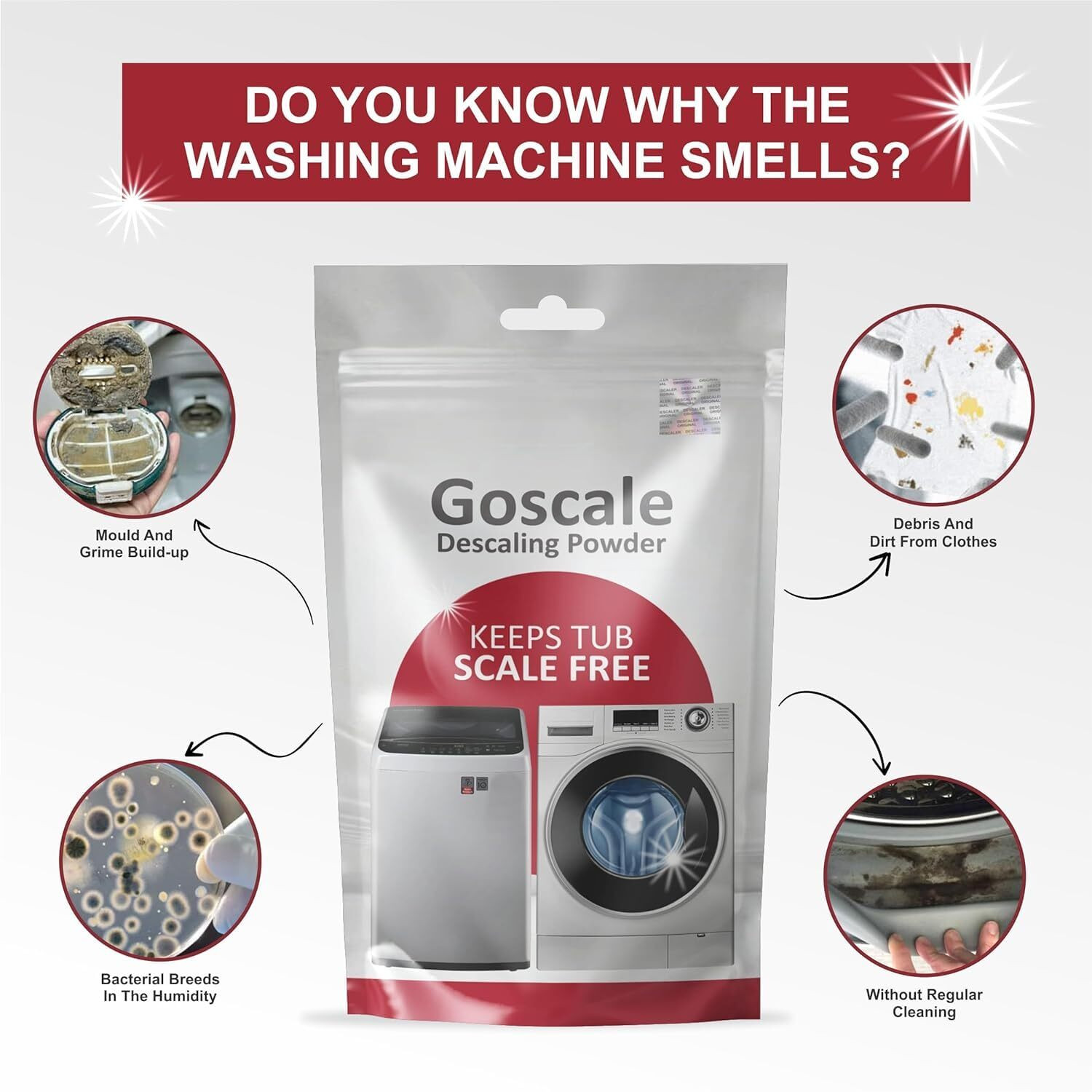 Image of LG scaLGo descaling LG Descaling Powder Pack of 6 for Washing Machine Cleaning Tablets Descaler (citrus)