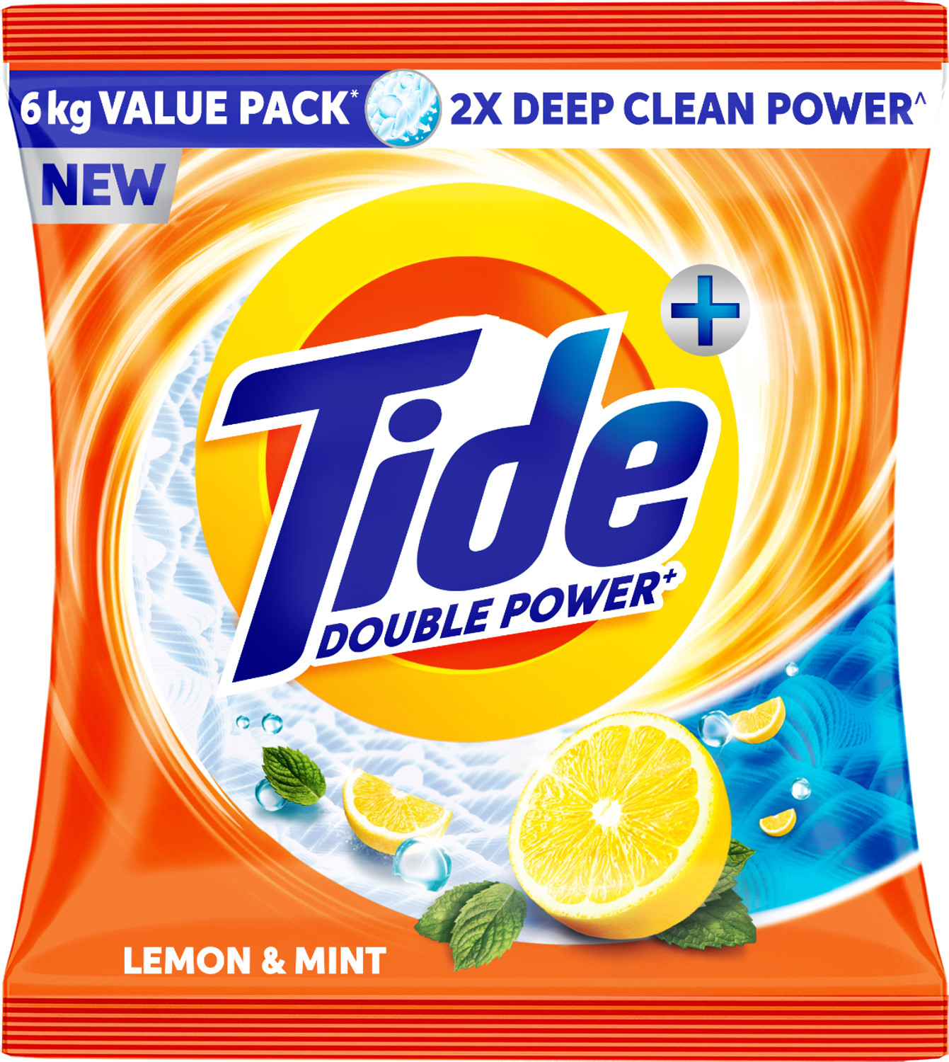 Image of Tide Plus 2X Deep Clean Power World No 1 Brand Detergent Powder (Lemon & Mint)