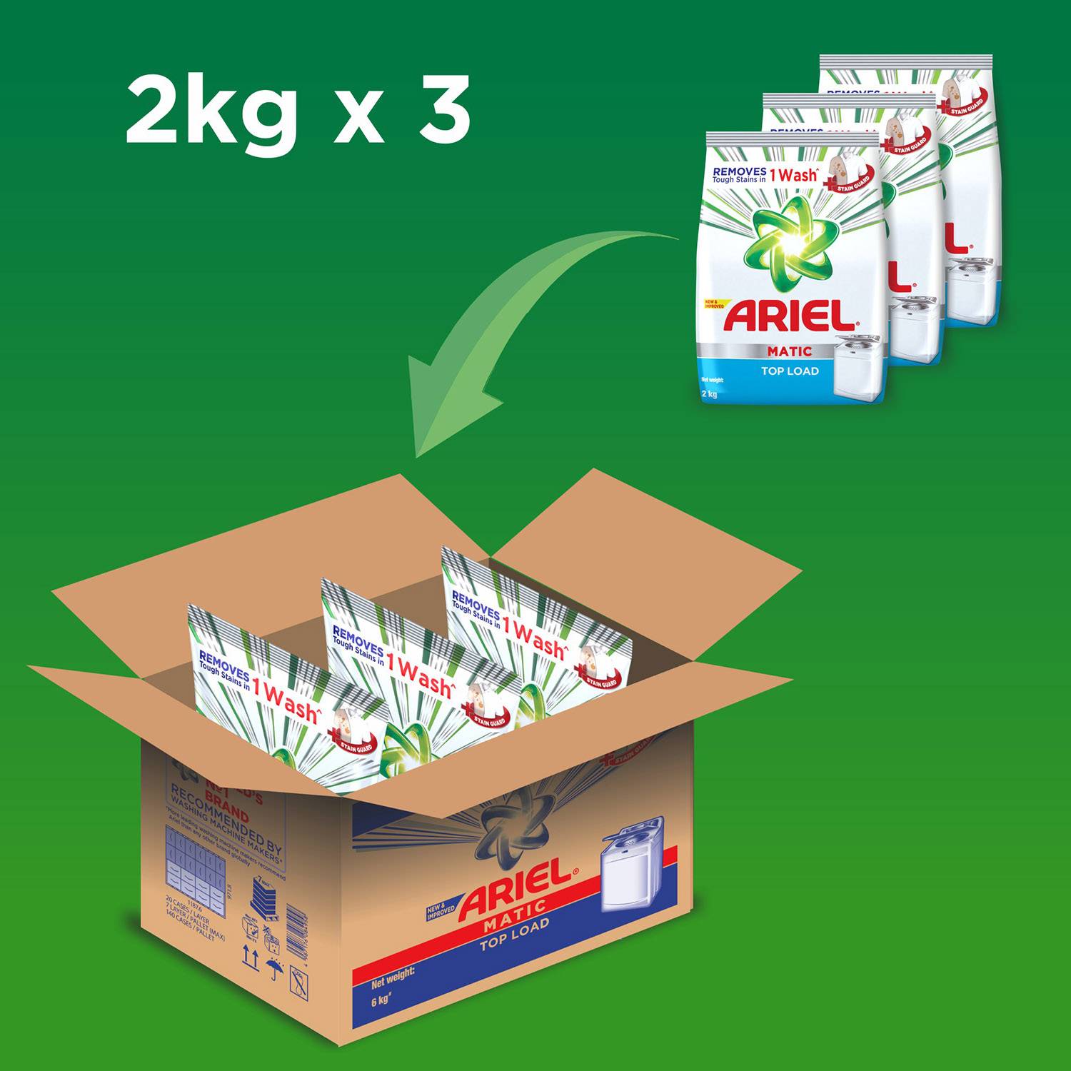 Ariel Matic Top Load Detergent Powder 6kg - Image 2