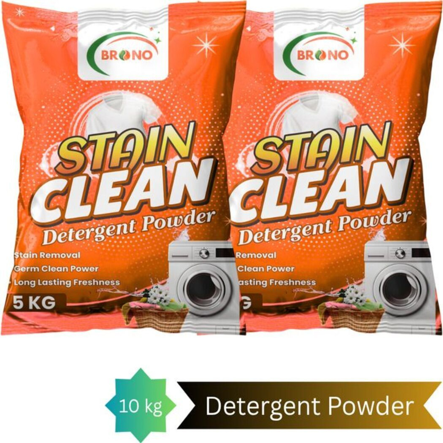 Image of Brono Active Wash Detergent Powder | Deep Cleaning | Bright Clothes | PK1H1 Detergent Powder (Multi)