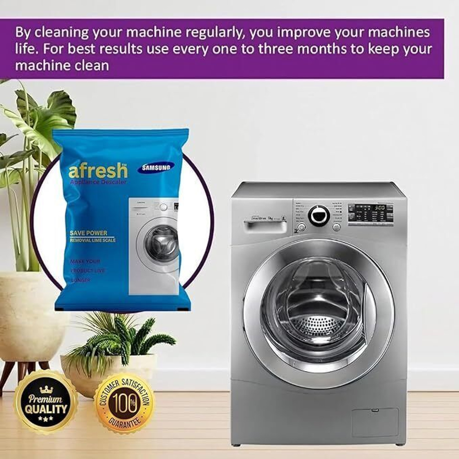 Image of Freshine Samsung Appliance Descaler Powder for Washing Machine - Pack of p-p-3 Detergent Powder