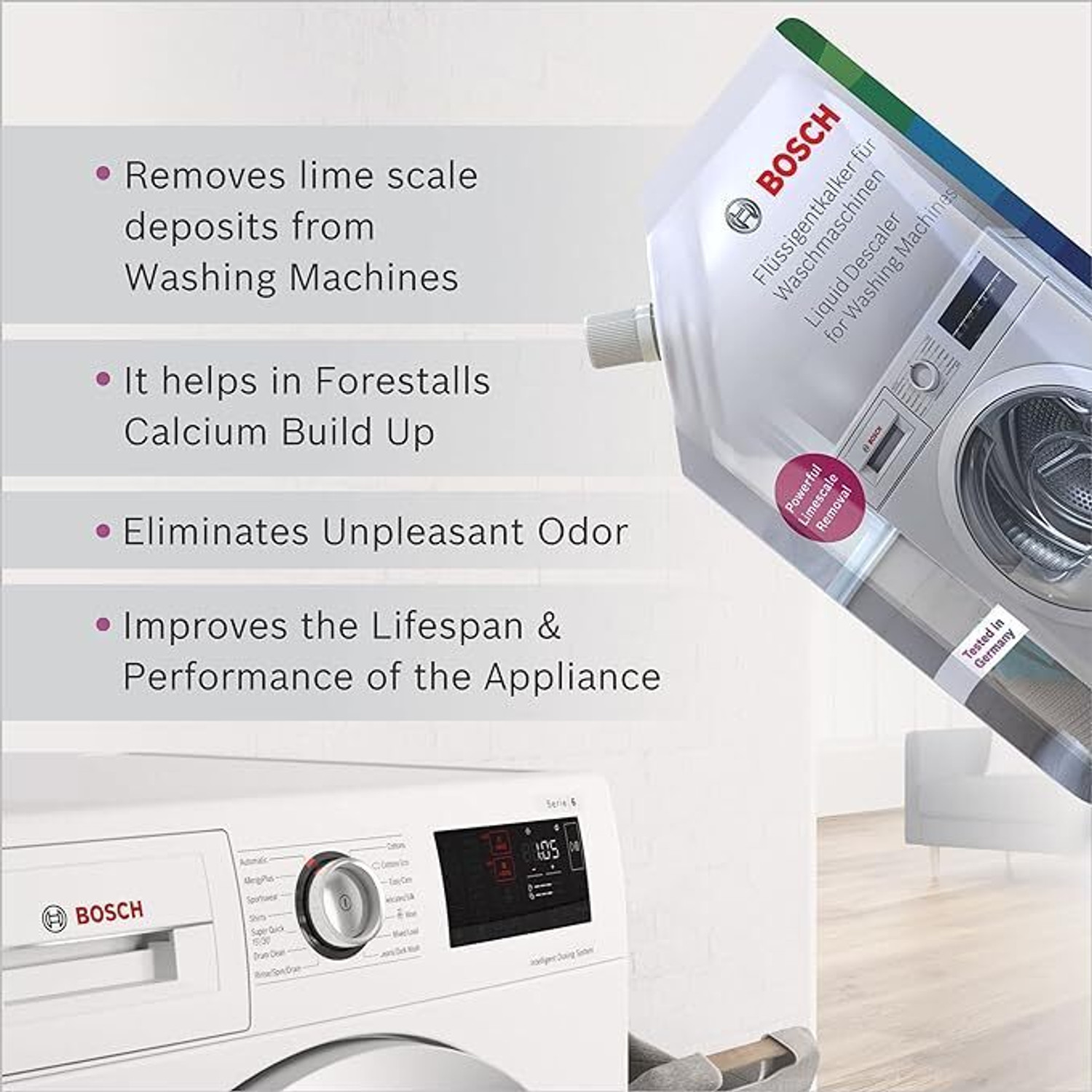 Image of BOSCH Liquid Descaler for Washing Machine - 200ml Detergent Powder