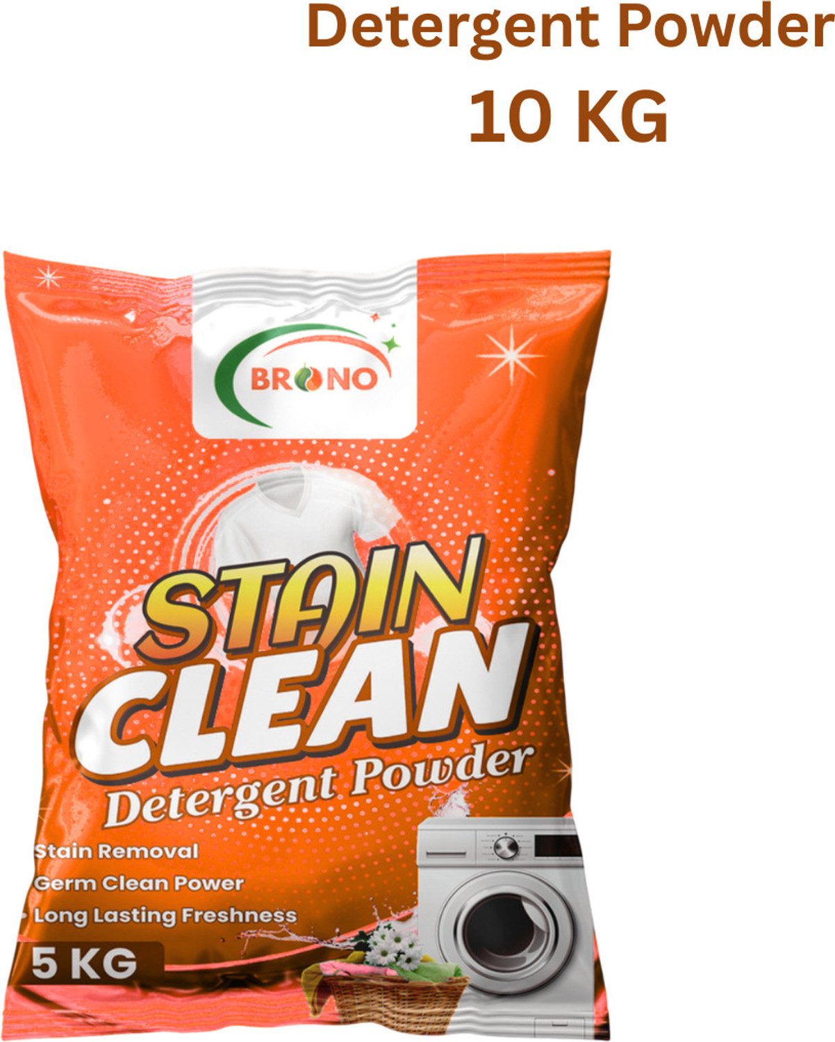 Image of Brono Fresh Bloom Detergent Powder Orange Detergent Powder (multi)