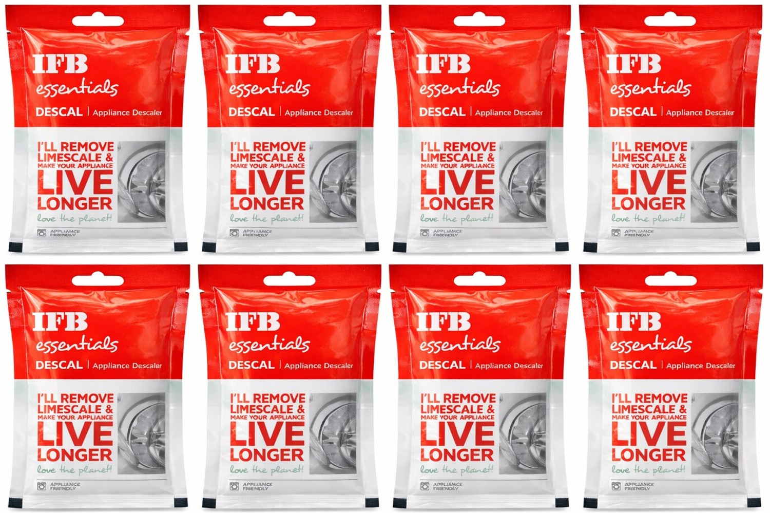 Image of hias I-F-B Descaling Drum Cleaning Powder for Washing Machines (Pack of 10) Dishwashing Detergent