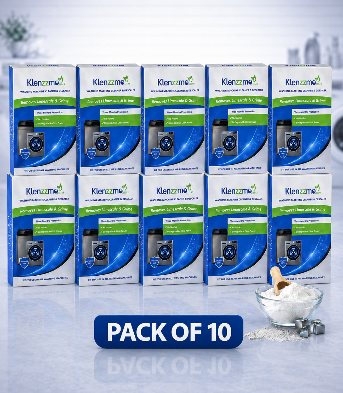 Image of AQUALEE Klenzzmo Descaler Powder For Front & Top load Machine Detergent Powder Descaler