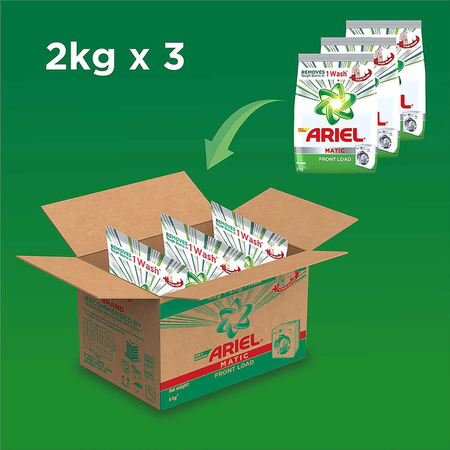 Image of Ariel Premium Automatic Washing Machine Powder Detergent Powder (Fresh & Long Lasting Fragrance)