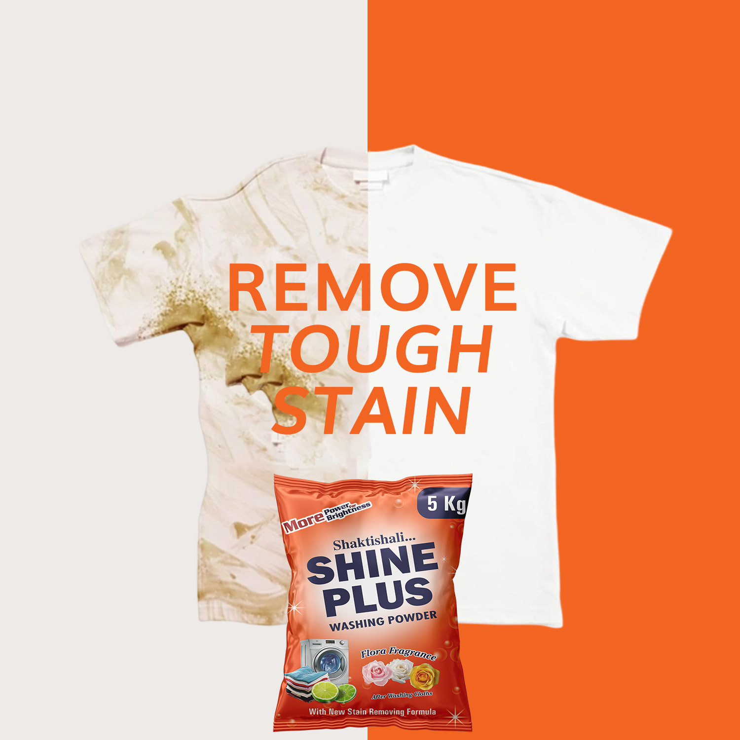 Image of Orveen Shaktishali Shine Plus Washing Powder 10Kg | Bright Shine -Quick Disolve Formula Detergent Powder (Original Scent)