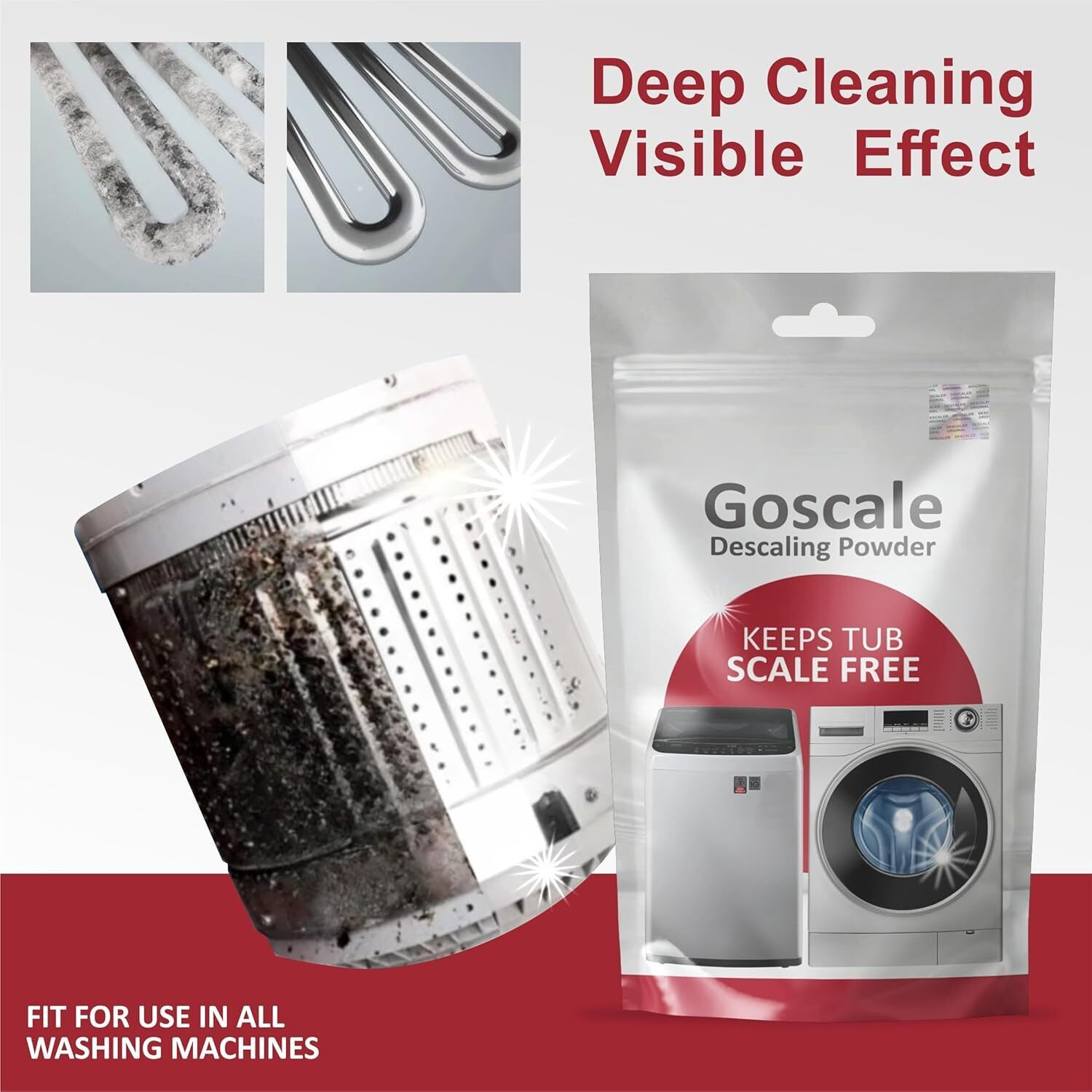 Image of LG scaLGo descaling LG Descaling Powder Pack of 6 for Washing Machine Cleaning Tablets Descaler (citrus)