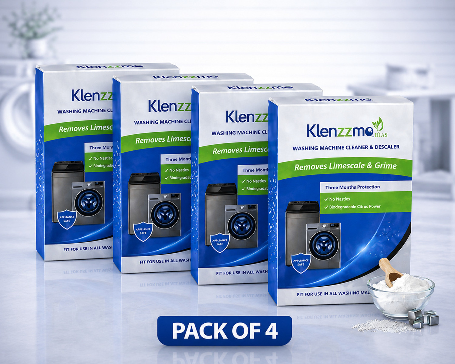Image of AQUALEE Klenzzmo Descaler Powder For Front & Top load Machine Detergent Powder Descaler
