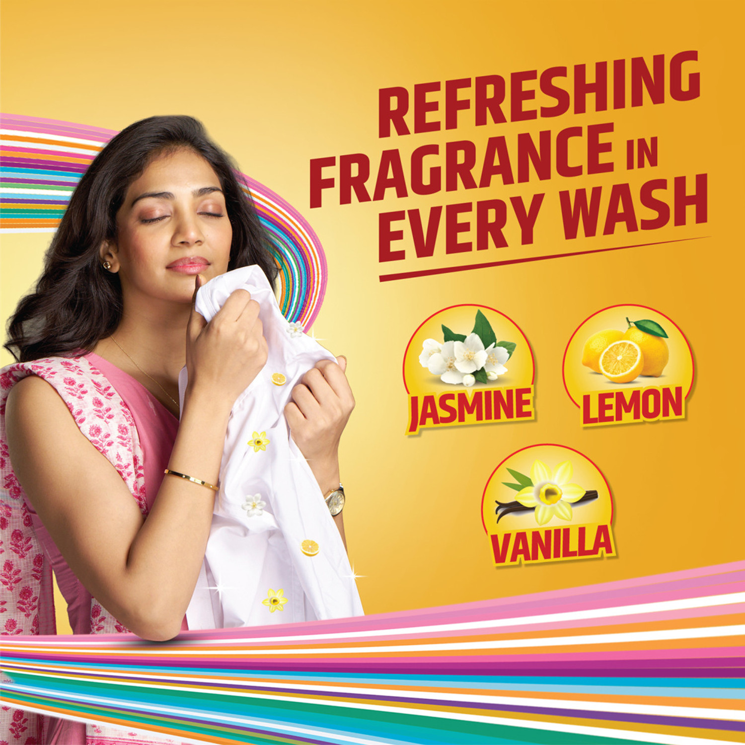 Image of Ghadi Power Wash Detergent Powder (Jasmine, Lemon, Vanilla)