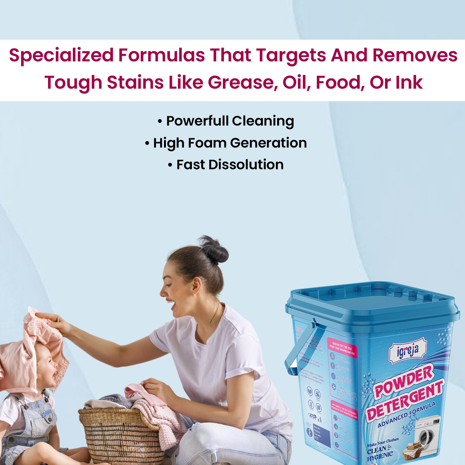 Image of IGREJA Bright Like New Matic Front /Top Load Blue Detergent Powder 5 kg Detergent Powder (Fresh)