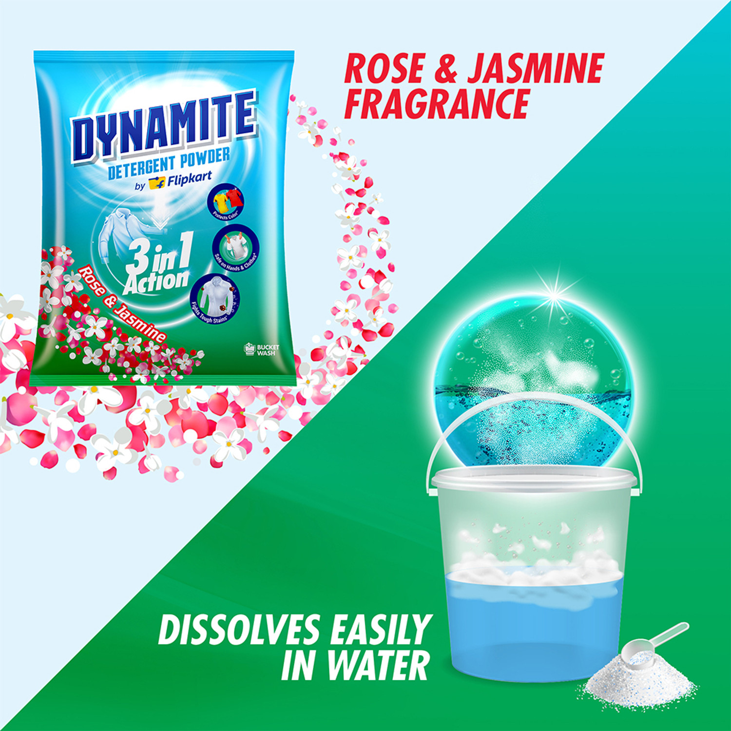 Image of Dynamite by Flipkart Detergent Powder (Rose and Jasmine)