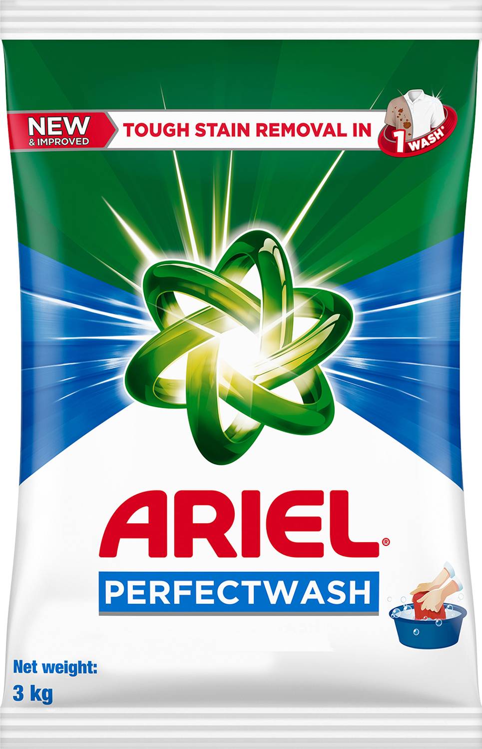 Ariel PerfectWash Detergent Powder 3kg - Image 1