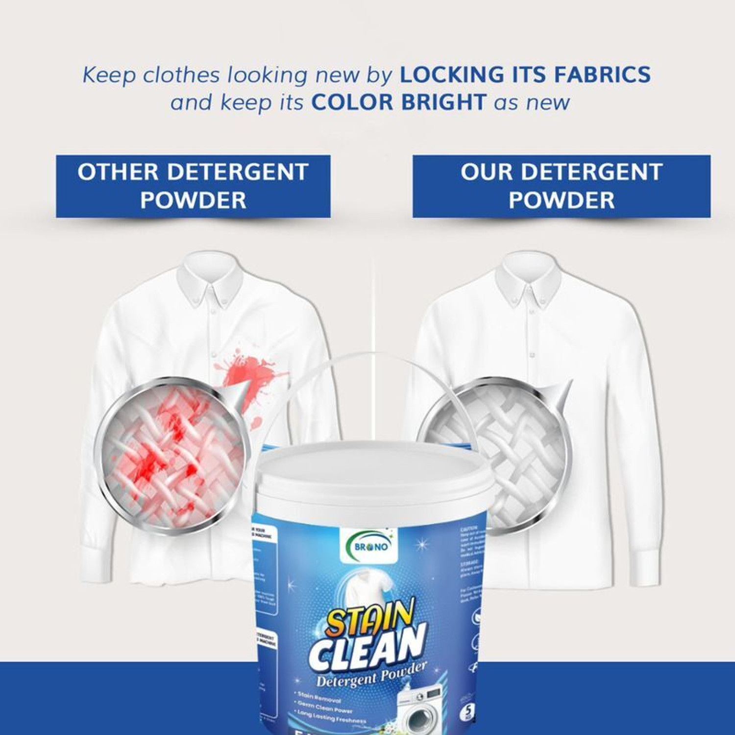 Image of Brono CrystalWash Active Clean Detergent Powder | PC1M3 Detergent Powder (Multi)