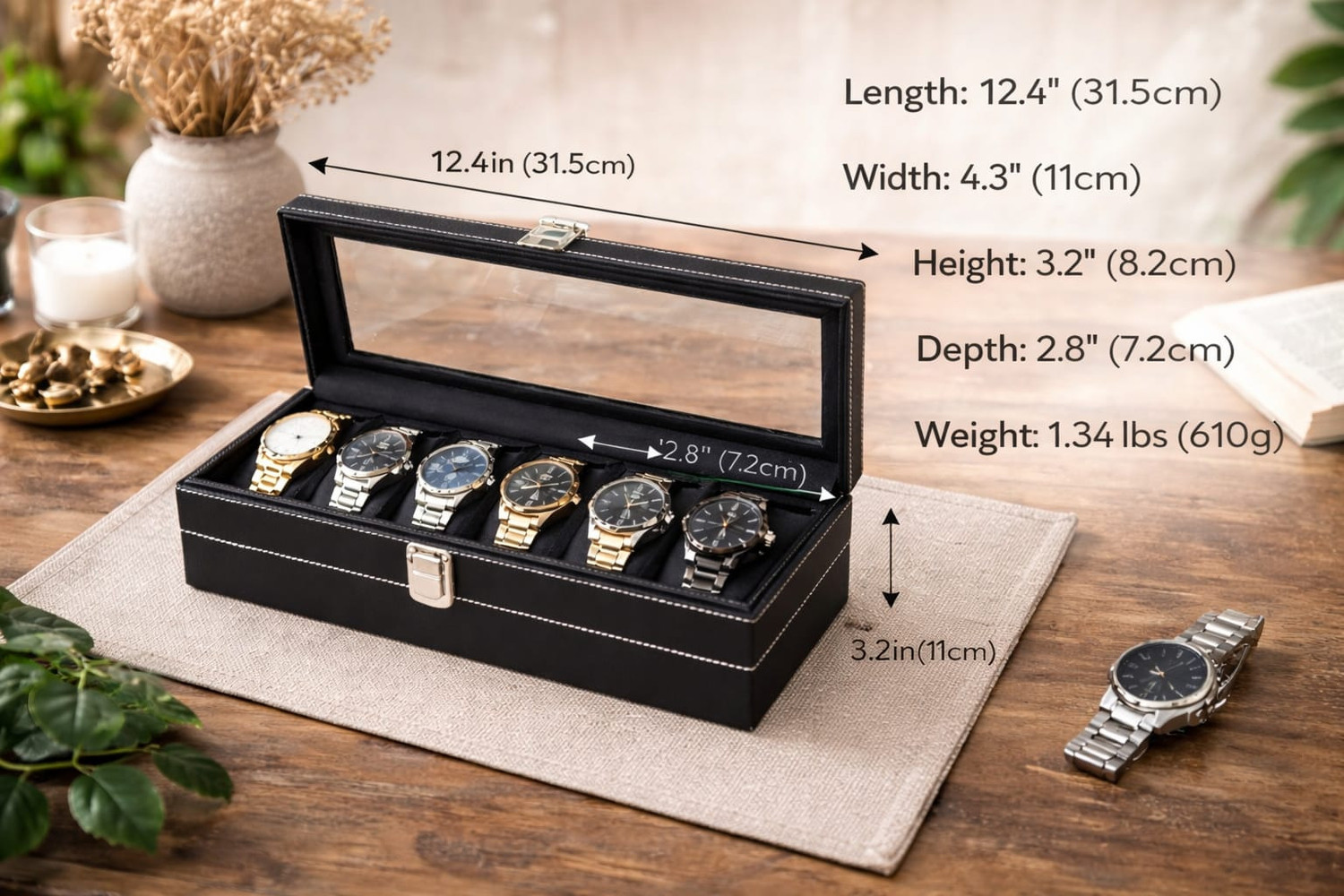 Image of NextGenMart Premium Glass Top Watch Organizer Watch Box