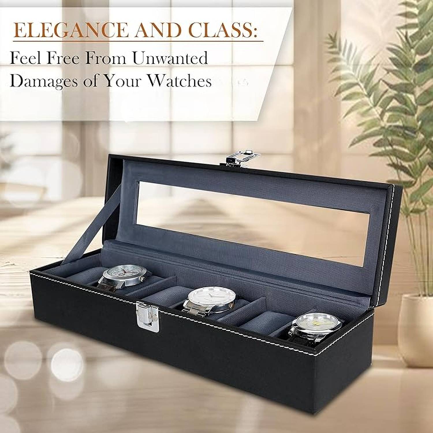 Artolot Watch Box in 6 slots of Watches with Transparent Look