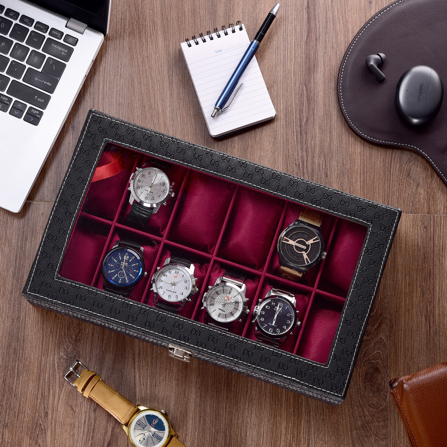 Image of WATCHHUT Special Men's and Women's Watch Box Transparent Organiser Case in Tran Watch Box
