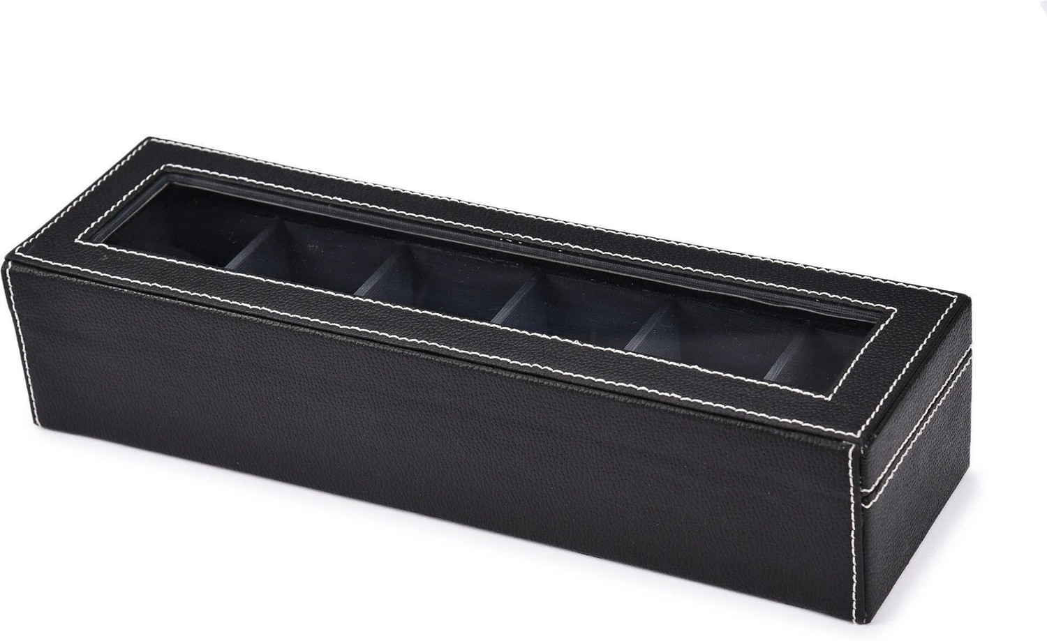 Image of STORESHINE Men's and Women's Watch Case in Black color(6 Compartments) Watch Box