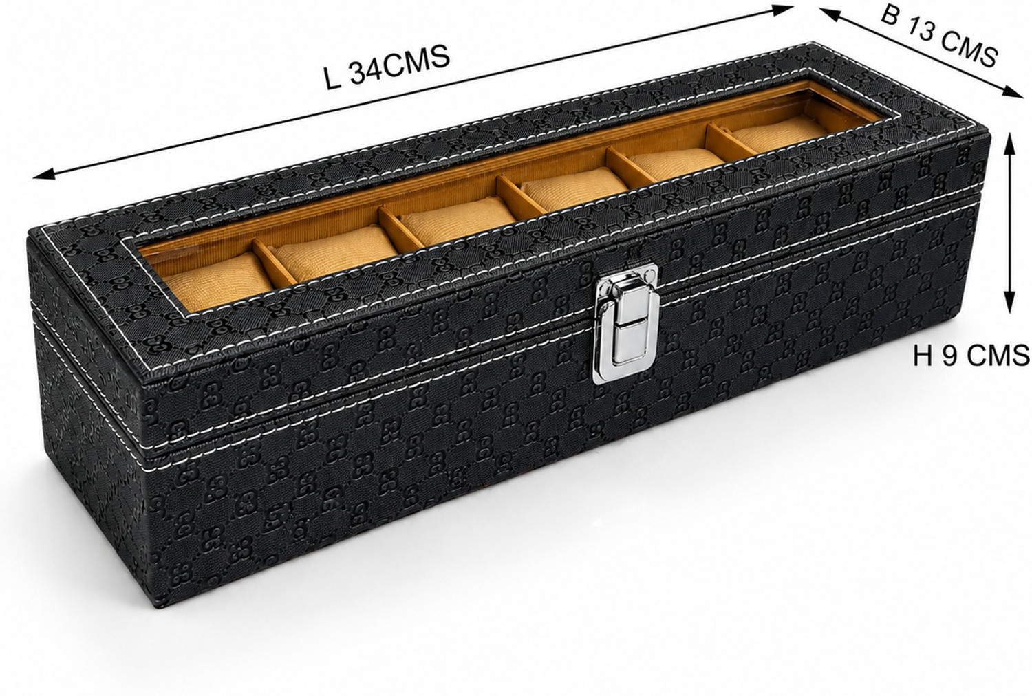 Image of IMDCRAFT Watch Box Holder Organizer Case in 6 slots of Watches with Transparent Look Watch Box