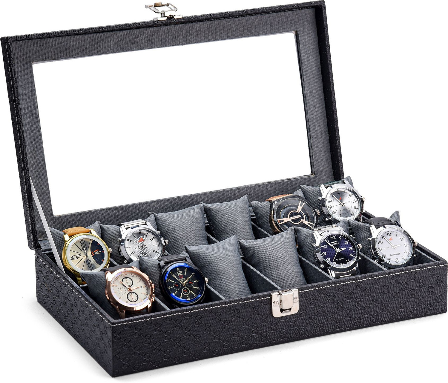 Image of WATCHHUT Exclusive Men's and Women's Watch Box Transparent Organiser Case in Tran Watch Box
