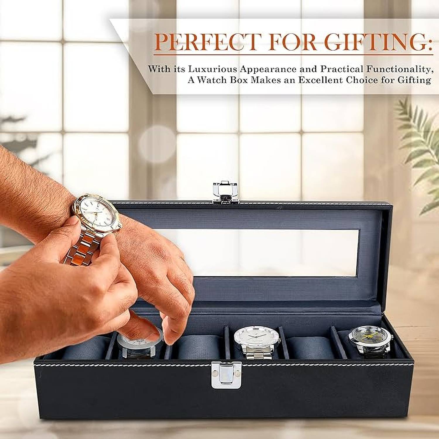 Artolot Watch Box in 6 slots of Watches with Transparent Look