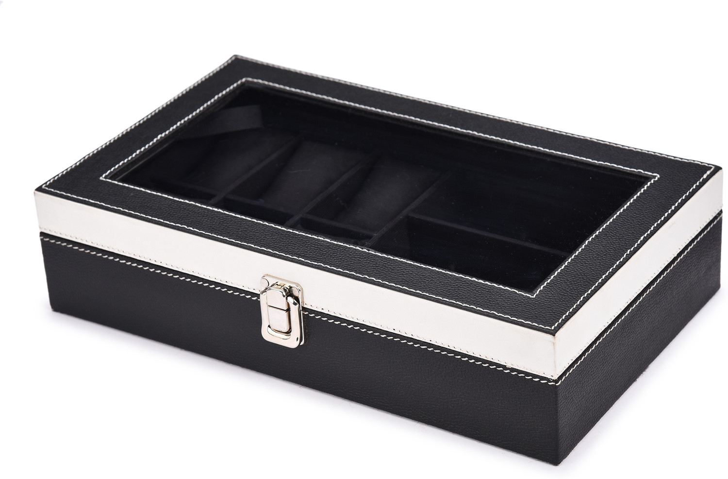 Image of STORESHINE Men's & Women's Watch Box Holder Organizer Case Black(6 Watches & 3 sunglasses) Watch Box
