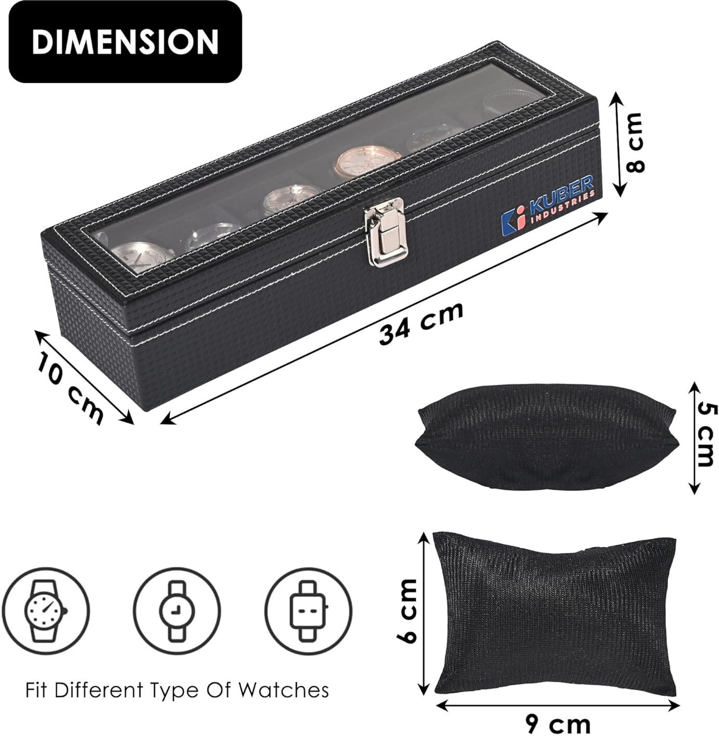 Image of KUBER INDUSTRIES Premium Faux Leather Wrist Organiser Watch Box