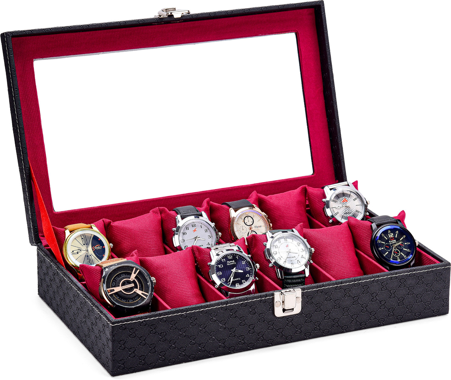 Image of WATCHHUT Special Men's and Women's Watch Box Transparent Organiser Case in Tran Watch Box