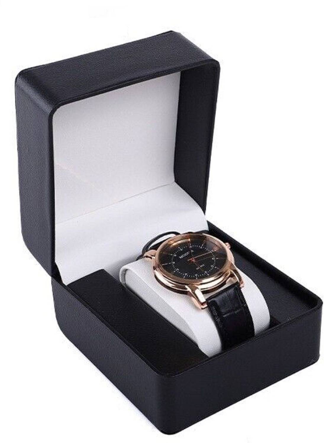 Augen Watch Box Organizer Single Slot Premium Luxury Vegan Leather Display Case Watch Box