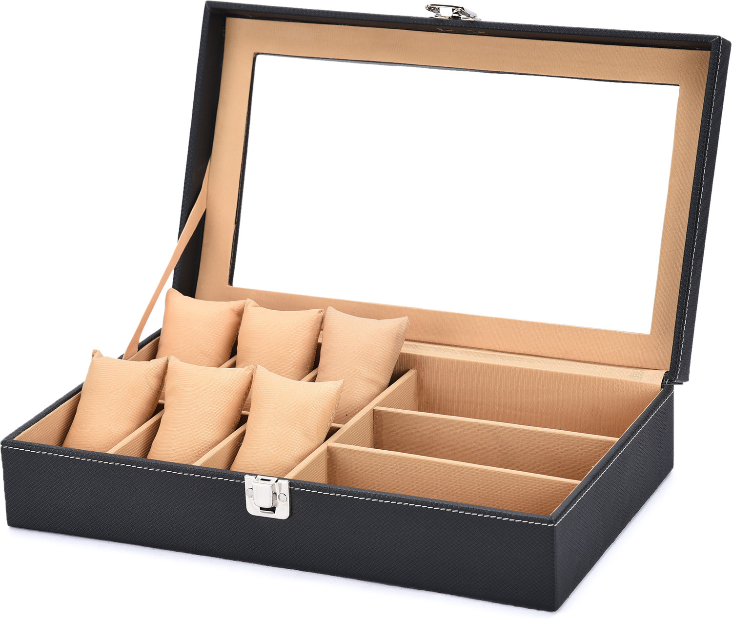 Image of STORESHINE 6 Wrist Watch Display Box with 3 sunglasses slots Watch Box