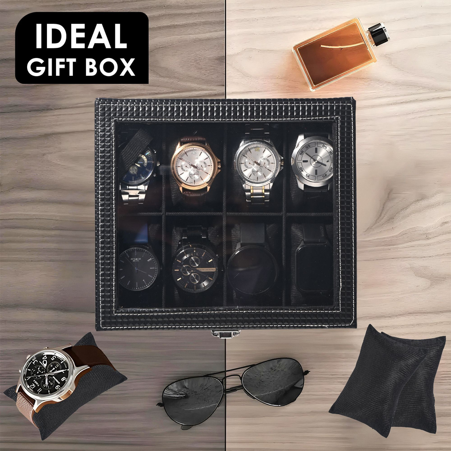 Image of KUBER INDUSTRIES Premium Faux Leather Wrist Organiser Watch Box