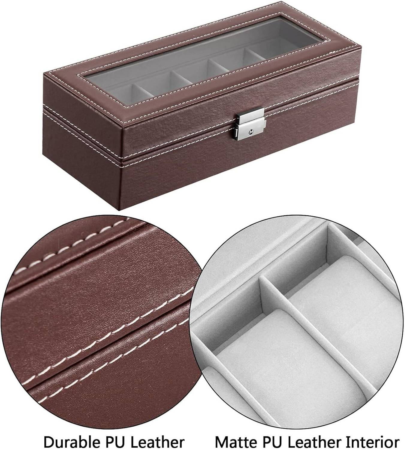 Image of netizen Quality Leather 6 Slot Watch Storage Box Watch Box