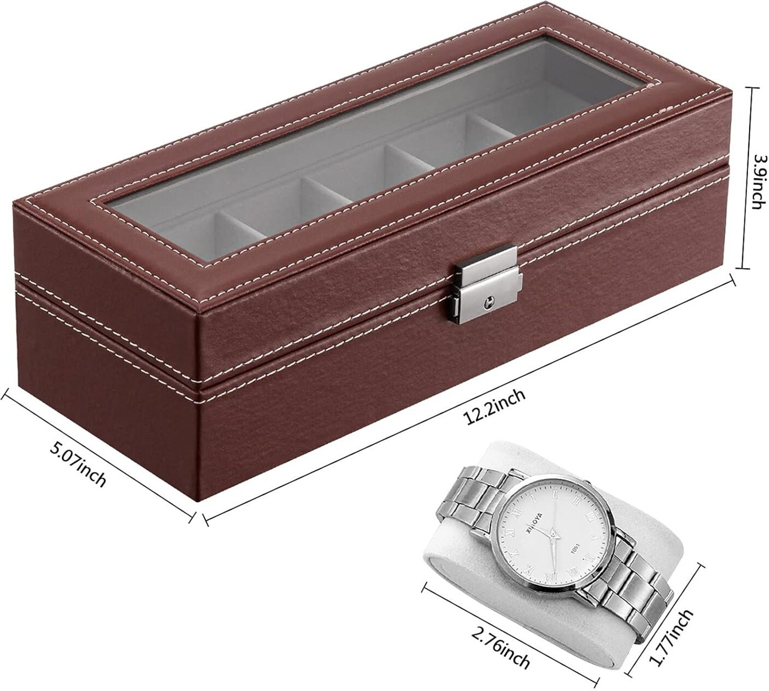 Image of netizen Quality Leather 6 Slot Watch Storage Box Watch Box