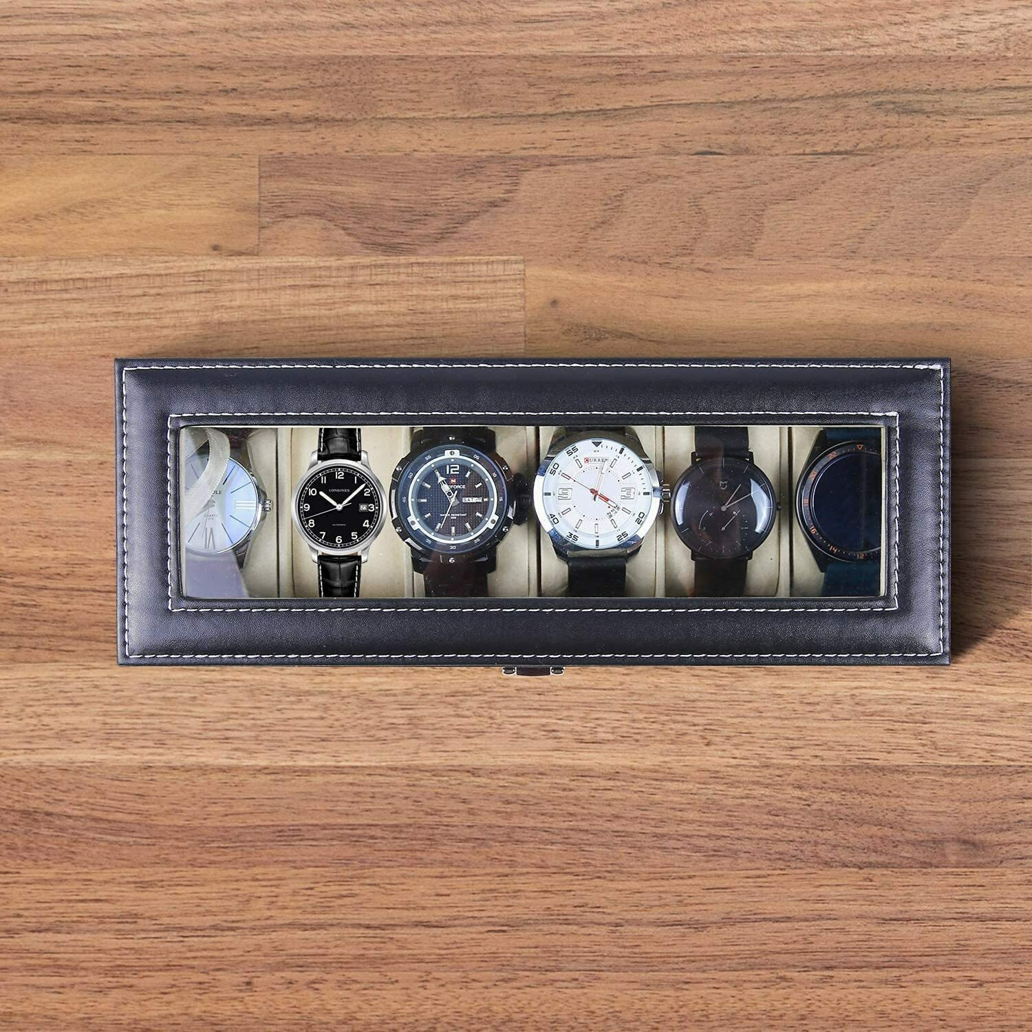 Image of netizen Quality Leather 6 Slot Watch Storage Box Watch Box