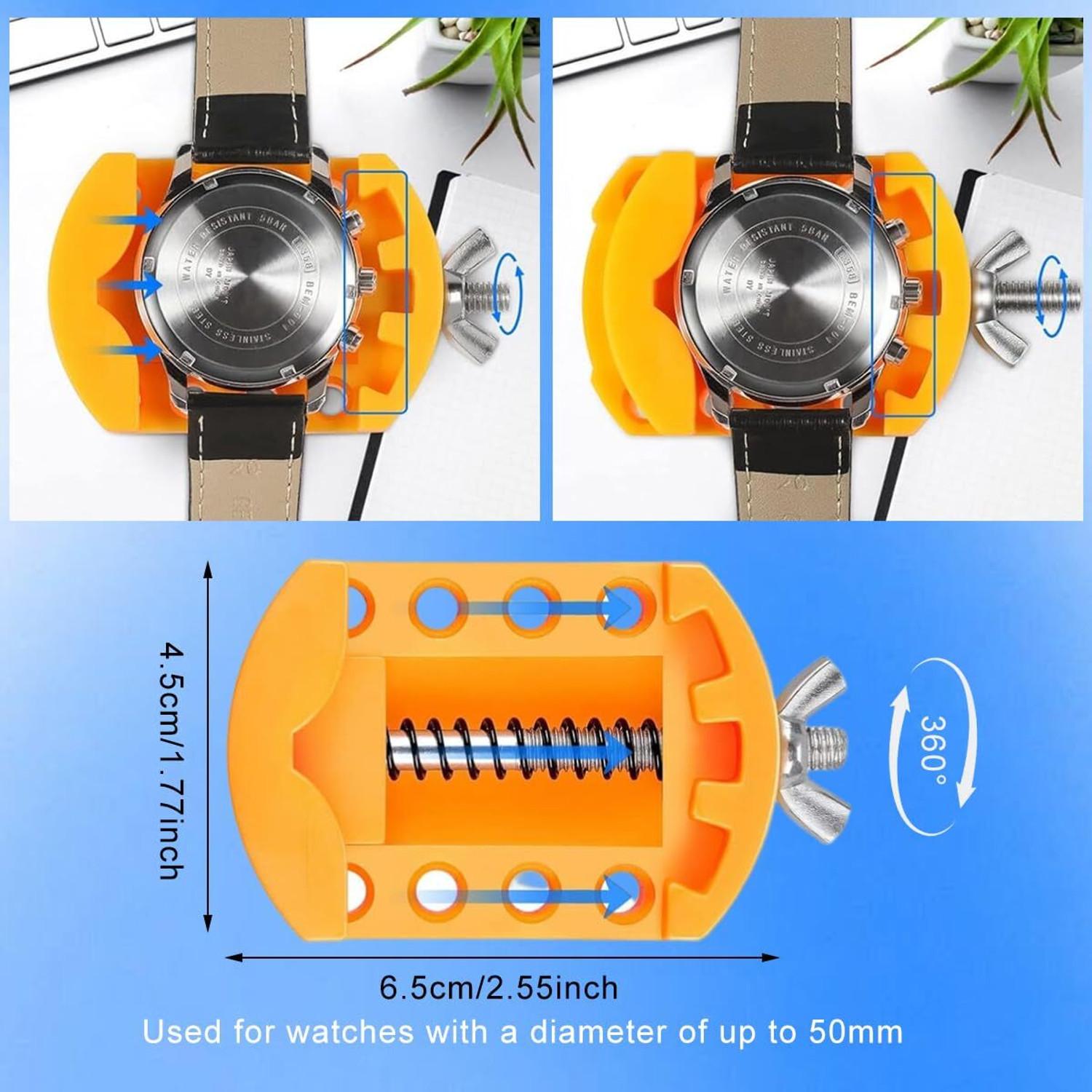 Image of gustave Watch Repair Tool Kit with Case Opener Screwdriver and Tweezers Set 6-piece Watch Repair Kit