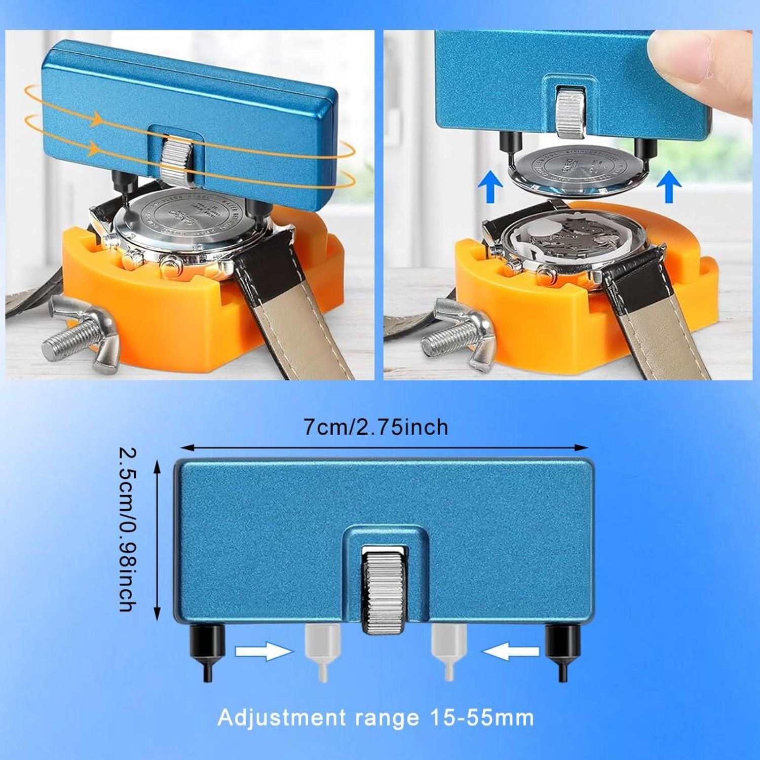 Image of gustave Watch Repair Tool Kit with Case Opener Screwdriver and Tweezers Set 6-piece Watch Repair Kit