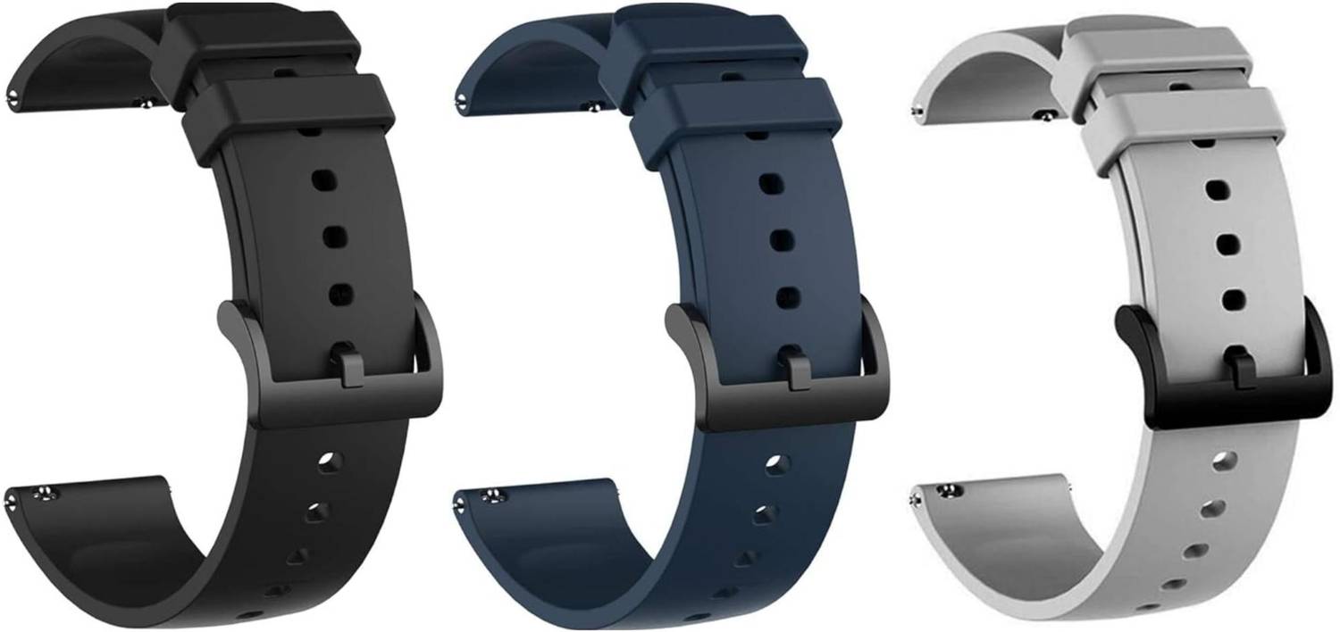 LORENZ 22 mm BS-BLK-BLU-GRY Smart Watch Strap