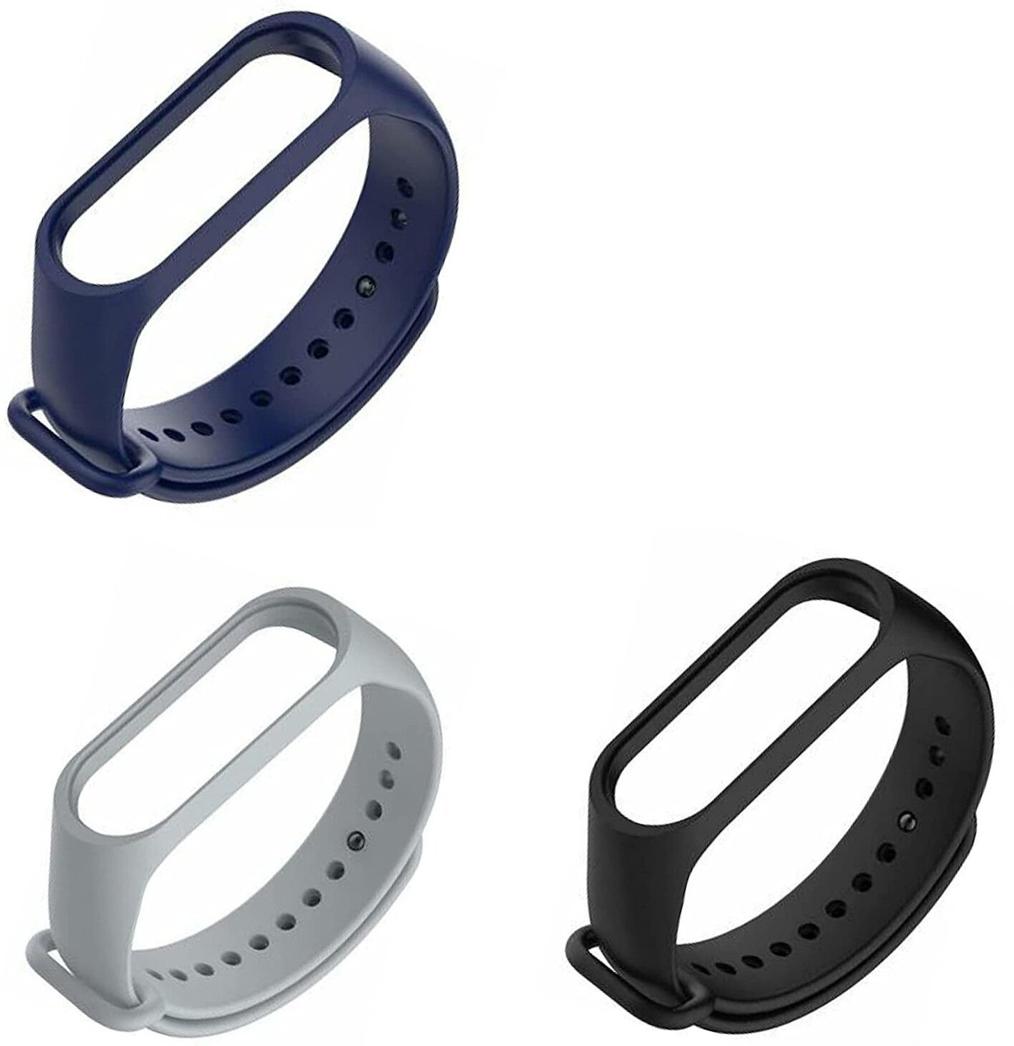 Image of Like Star Soft Silicon Replacement Band Strap 3 & 4 (black,Navy blue,Grey) 2 mm Silicone Watch Strap