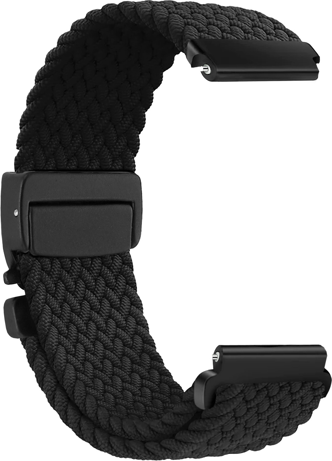 Image of ACM Watch Strap Woven Braided Clipper for Fire-Boltt Cobalt Bsw182 Smartwatch Black Smart Watch Strap