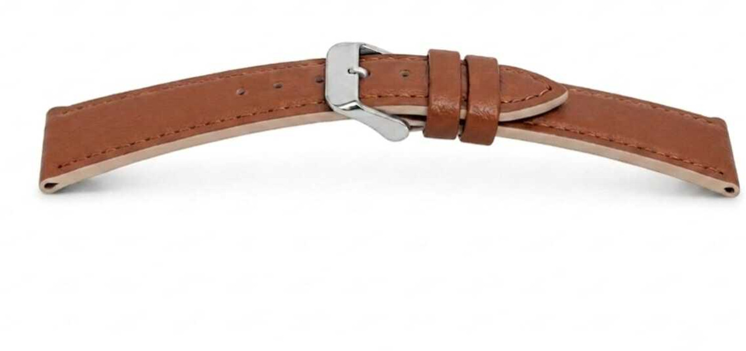 Image of ShreejiShyam Classic 14mm Brown Leather Watch Strap | Comfortable Watch Belt for Men & Women 14 mm Genuine Leather Watch Strap