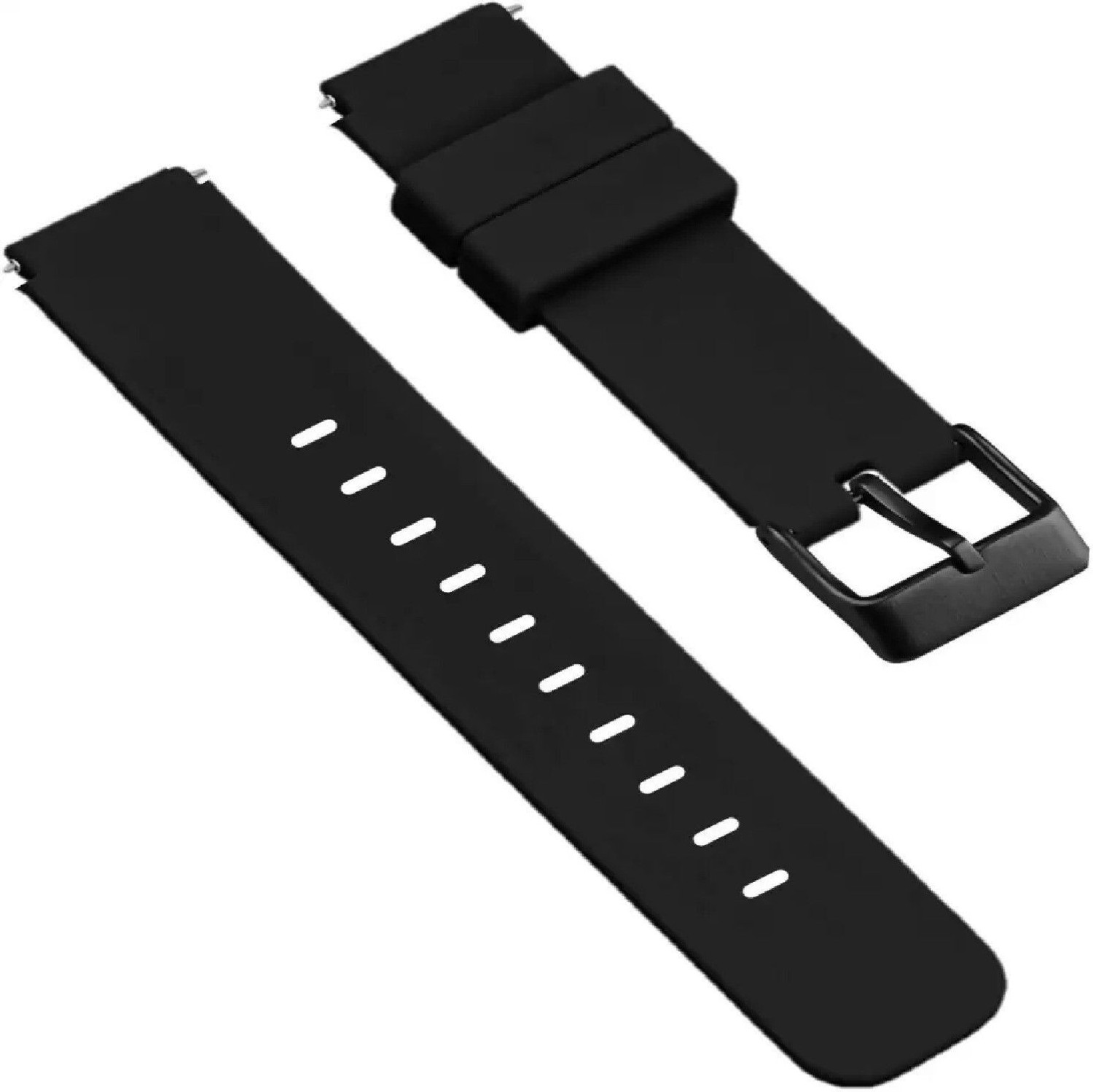 Image of GRAF 19mm soft silicon smart watch belt strap with classic black buckle (pack of 2) 19 mm Silicone Watch Strap