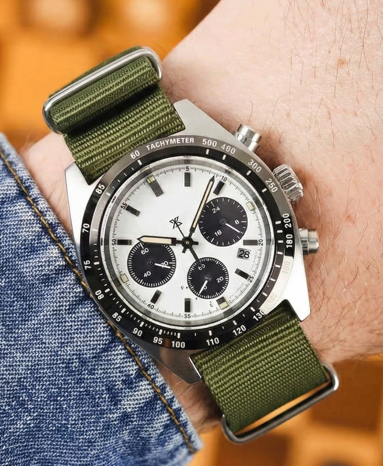 Image of vinanth NATO Nylon Watch Strap | Military Green with Stainless Steel Buckle 18 mm Fabric Watch Strap