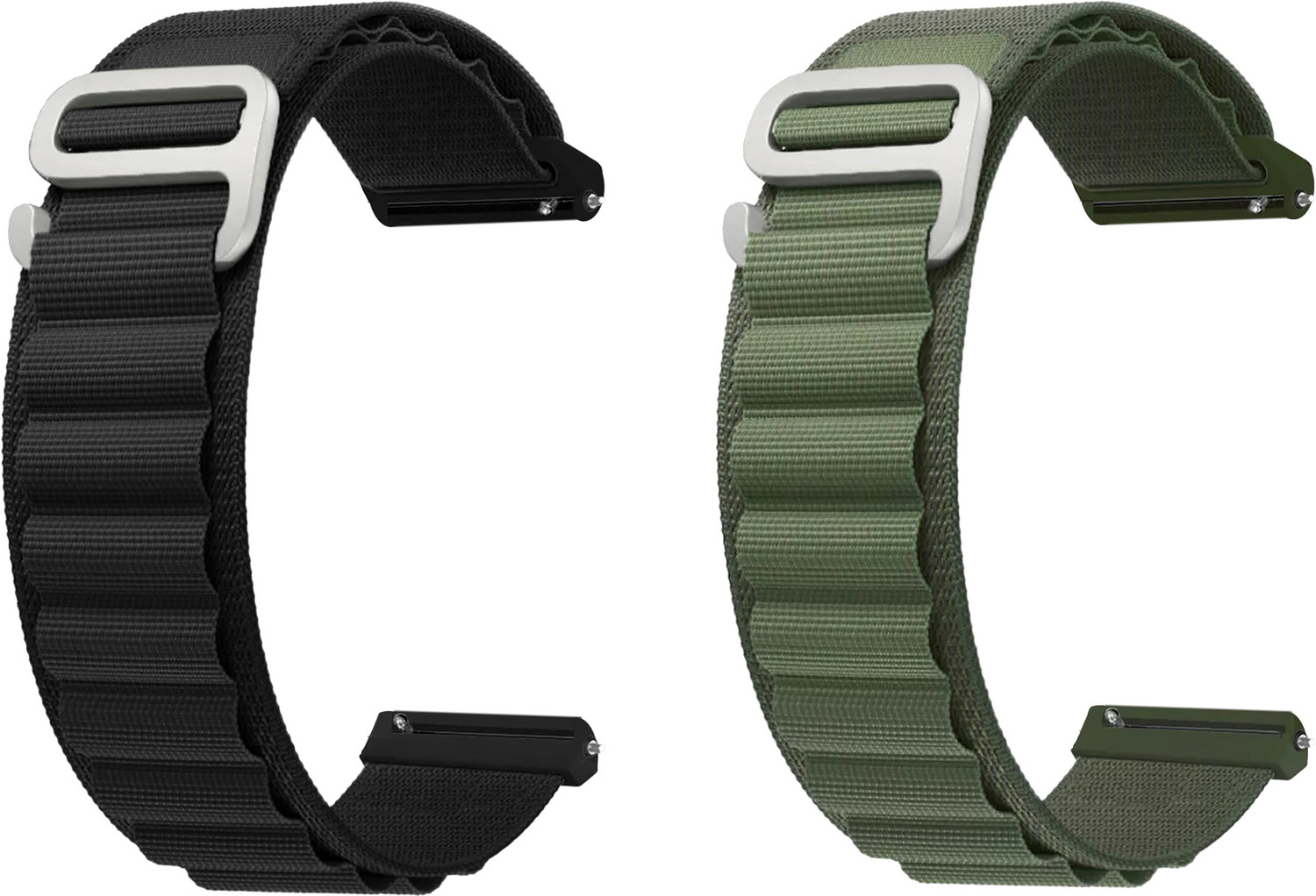 Image of ACM Pack of 2 Watch Strap Nylon Hook for Skyball Elevate Smartwatch Belt Band 3416211 mm Fabric Watch Strap