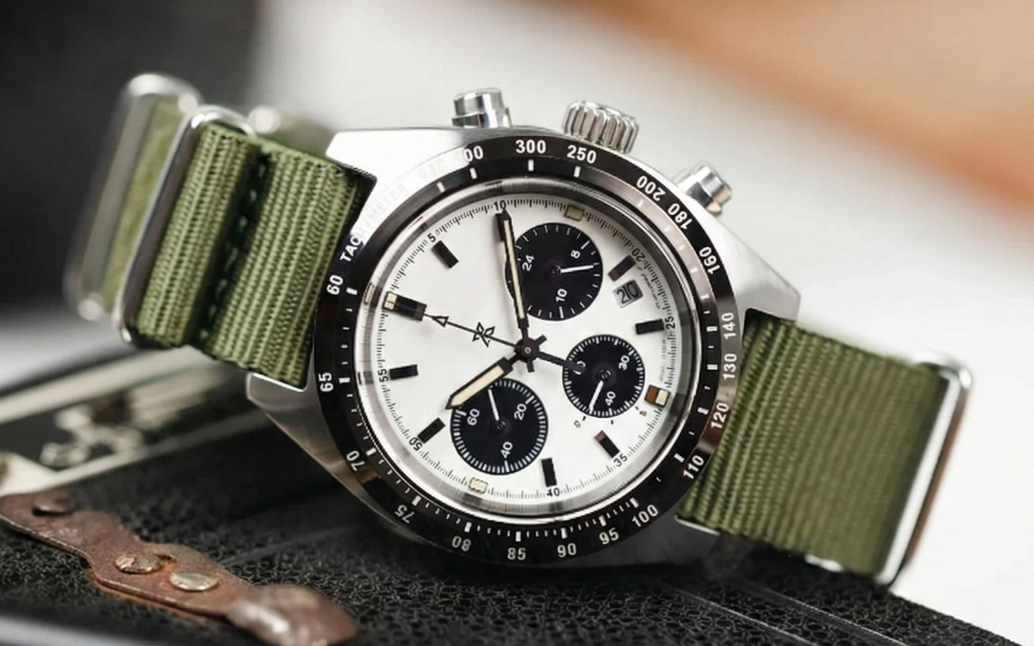 Image of vinanth NATO Nylon Watch Strap | Military Green with Stainless Steel Buckle 18 mm Fabric Watch Strap