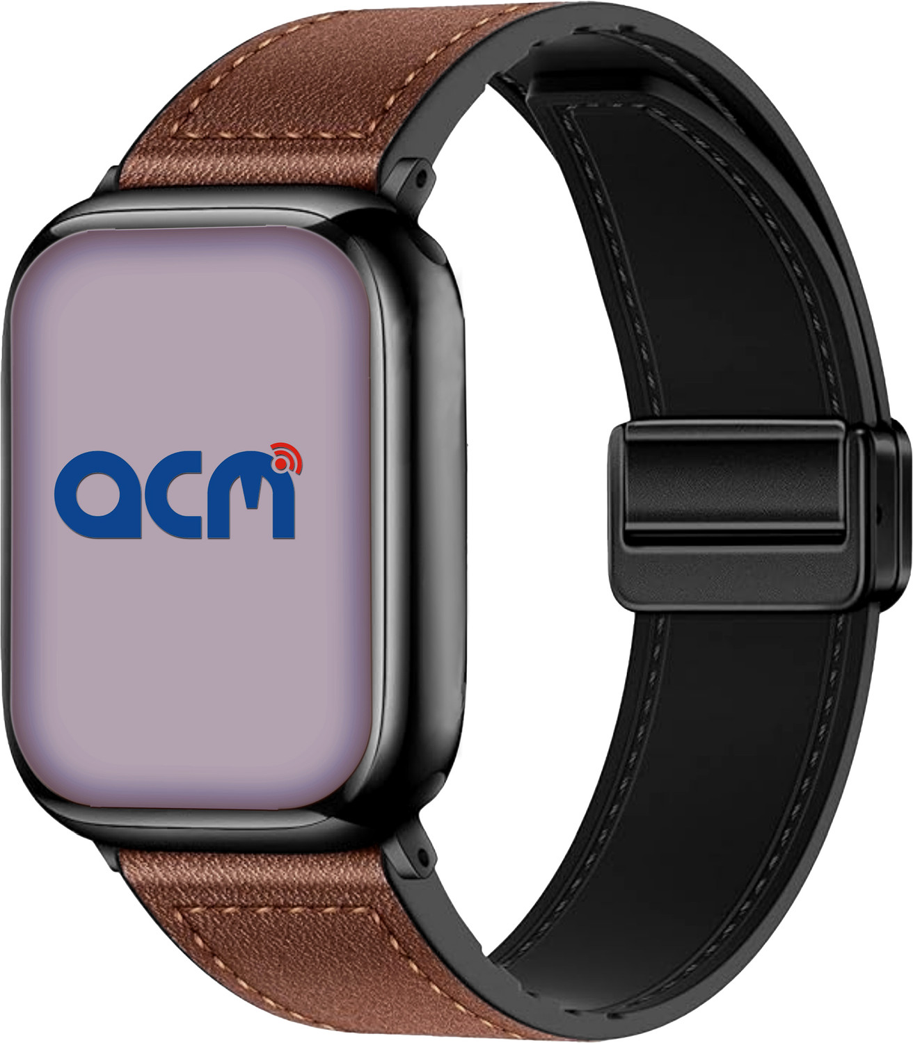 Image of ACM Watch Strap Leather Magnetic Silicone for Noise Noisefit Evolve 4 Smartwatch 3522367 mm Synthetic Leather Watch Strap